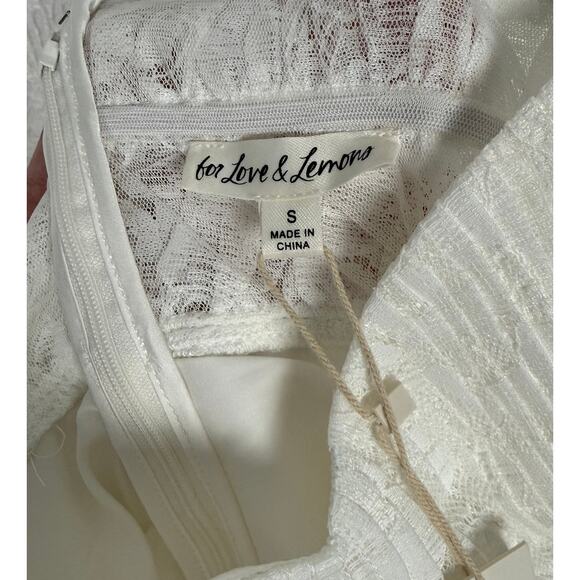 For Love & Lemons Lorena Lace Maxi Dress in White NWT Size Small - Picture 6 of 7